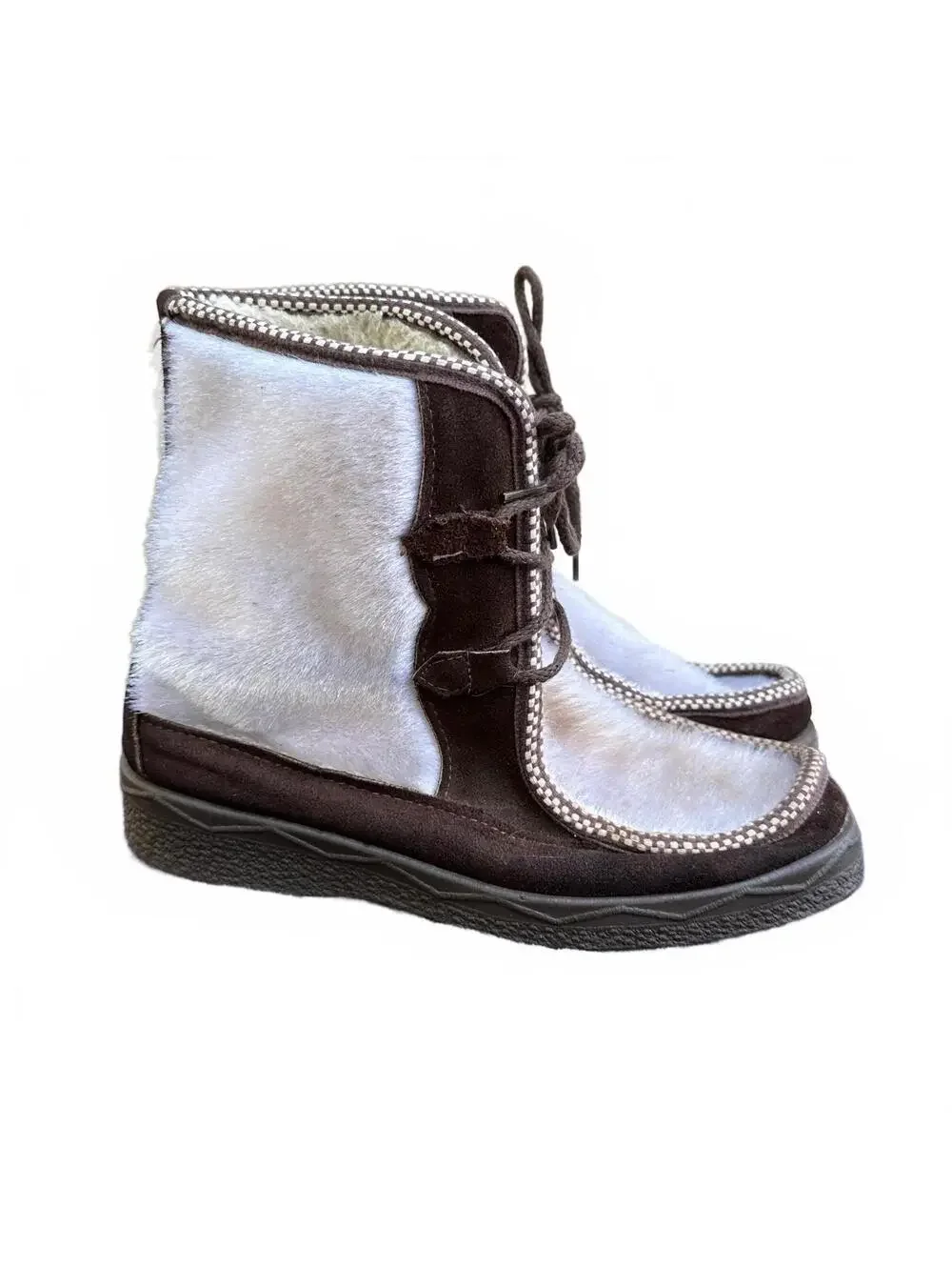 Vintage Snowland Made In Italy Hair On Hide Shearling Boots Women’s Size 8